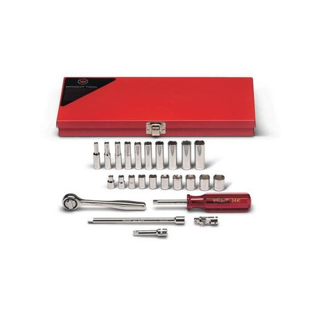 WRIGHT TOOL SKT SET 1/4" DR STANDARD & DEEP 25PC WR224